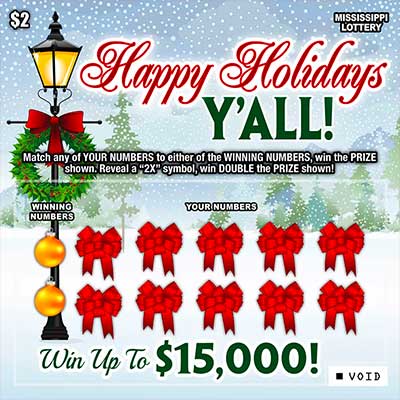 Mississippi Happy Holidays Y’All Scratch Off